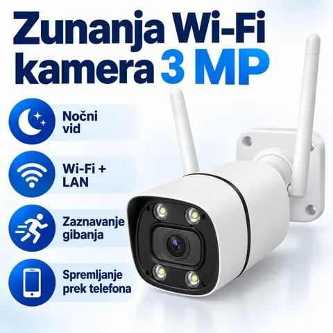 Zunanja Wi-Fi nadzorna kamera 3 MP — slika 1