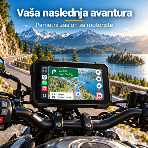 Motoristična GPS navigacija 5″, CarPlay, Android Auto, IP67 — slika 4