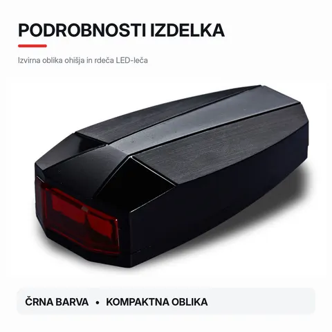 Zadnja LED luč za kolo z alarmom — slika 3