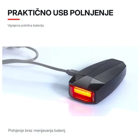 Zadnja LED luč za kolo z alarmom — slika 4